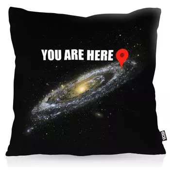 VOID Galaxy - вы здесь. Чехол на подушку из полиэстера, водонепроницаемый, для улицы, для использования в помещении, звезды навигации по космосу, размер подушки: 80 x 80 см.