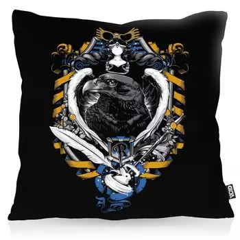 VOID Герб Волшебной школы Чехол на подушку из полиэстера Водонепроницаемая уличная домашняя волшебная подушка в виде ворона, орла и змеи Размер: 80 x 80 см