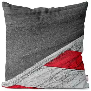 VOID Гоночная дорожка Асфальт Спортивная подушка Чехол Полиэстер Водонепроницаемая подушка для улицы и помещения Размер: 60 x 60 см