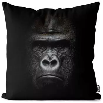 VOID Gorilla Monkey Africa Чехол на подушку Полиэстер Водонепроницаемая подушка для улицы и дома Размер: 80 x 80 см