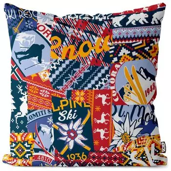VOID Горнолыжные абонементы, чехол для подушки для зимних видов спорта, полиэстер, водонепроницаемый, для улицы и в помещении, размер подушки: 60 x 60 см