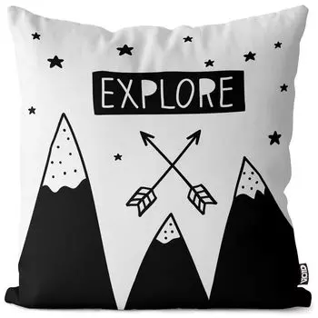 VOID Горы Походы в Скандинавию Чехол на подушку Полиэстер Водонепроницаемая подушка для улицы и дома Размер: 80 x 80 см
