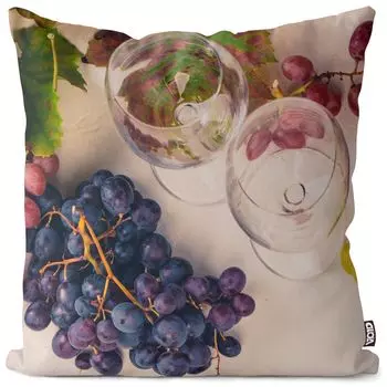 VOID Grapes Grapes Wine Чехол на подушку из полиэстера Водонепроницаемая подушка для улицы и дома Размер: 80 x 80 см