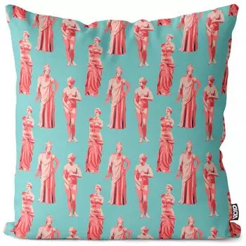 VOID Греческая статуя Графический чехол для подушки Чехол для подушки Полиэстер Водонепроницаемая подушка для улицы и дома Размер: 80 x 80 см