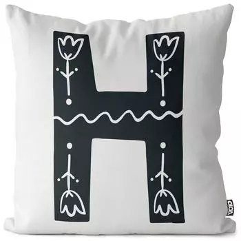 VOID H буквы натуральный чехол для подушки чехол для подушки из полиэстера водонепроницаемый для улицы в помещении, размер подушки: 80 x 80 см