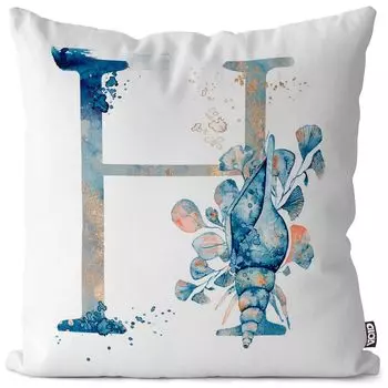 VOID H с буквами H, название шрифта, чехол для подушки, чехол для подушки, полиэстер, водонепроницаемый, для улицы, в помещении, размер подушки: 60 x 60 см