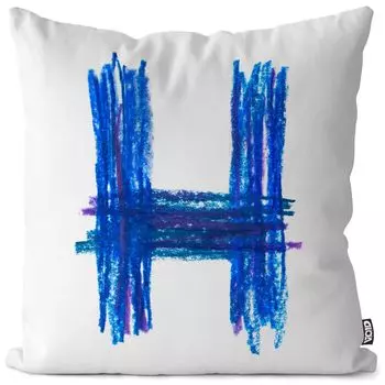 VOID H с буквой H, цветной карандаш, чехол для подушки, чехол для подушки, полиэстер, водонепроницаемый, для улицы, в помещении, размер подушки: 60 x 60 см