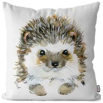 VOID Hedgehog Animals Детский чехол для детской подушки с изображением животных Полиэстер Водонепроницаемая подушка для улицы и дома Размер: 80 x 80 см