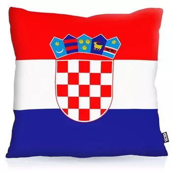 VOID Хорватия Хорватия Полиэстер Чехлы для подушек Флаг Вентилятор Чехлы для уличных и внутренних красочных подушек Размер: 60 x 60 см