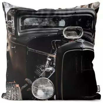 VOID Hot Rod Винтажный классический автомобильный чехол на подушку из полиэстера Водонепроницаемая уличная подушка для дома Размер: 60 x 60 см