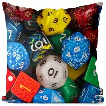 VOID игральные кости, игральные кости, азартные игры, чехол на подушку, полиэстер, водонепроницаемый, для улицы, в помещении, размер подушки: 60 x 60 см