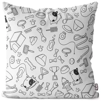 VOID Игрушка для собак с рисунком. Чехол на подушку. Полиэстер. Водонепроницаемая подушка для улицы и дома. Размер: 80 x 80 см.