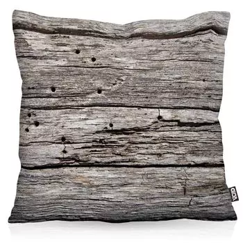 VOID из беленых деревянных досок, чехол для подушки, чехол для подушки, внешний вид дерева в помещении, размер подушки: 60 x 60 см