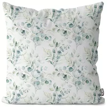 VOID Элегантный чехол для подушки с акварельными листьями, полиэстер, водонепроницаемая подушка для улицы и дома. Размер: 80 x 80 см.