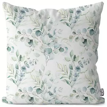 VOID Элегантный чехол для подушки с акварельными листьями, полиэстер, водонепроницаемая подушка для улицы и дома. Размер: 60 x 60 см.