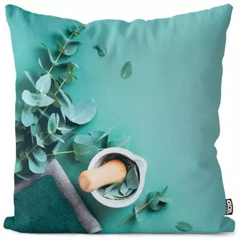 VOID Эвкалиптовые травы Природный чехол для подушки Полиэстер Водонепроницаемая подушка для улицы и дома Размер: 80 x 80 см