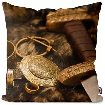 VOID Ювелирные изделия Viking, чехол для подушки с мечом, чехол для подушки, полиэстер, водонепроницаемый, для улицы и дома, размер подушки: 60 x 60 см