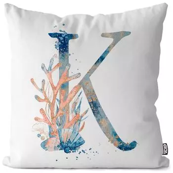 VOID K с буквами, название шрифта, чехол для подушки, чехол для подушки, полиэстер, водонепроницаемый, для улицы, в помещении, размер подушки: 60 x 60 см