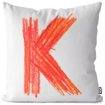 VOID K с буквенным названием, цветной карандаш, чехол для подушки, чехол из полиэстера, водонепроницаемый, для улицы, в помещении, размер подушки: 80 x 80 см