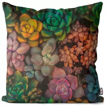 VOID Кактусовые растения Садовая наволочка Полиэстер Водонепроницаемая подушка для улицы и дома Размер: 60 x 60 см
