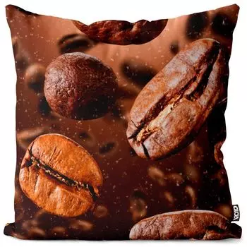 VOID Кофейные зерна Чехол для кофейной подушки Полиэстер Водонепроницаемая подушка для улицы и дома Размер: 60 x 60 см, коричневый