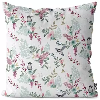 VOID Колибри Цветы Чехол на подушку Полиэстер Водонепроницаемая подушка для улицы и дома Размер: 60 x 60 см