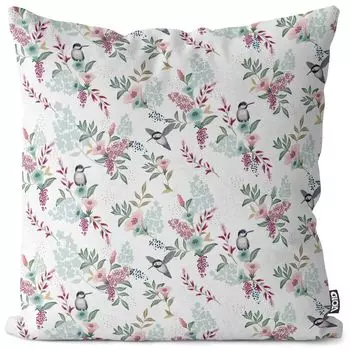 VOID Колибри Цветы Чехол на подушку Полиэстер Водонепроницаемая подушка для улицы и дома Размер: 80 x 80 см