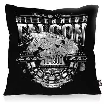 VOID Kossal Flight 12 Parsec Чехол на подушку Полиэстер Водонепроницаемый Racing Falcon Jump Millenium Falcon, Размер подушки: 60 x 60 см, Цвет подушки: Черный