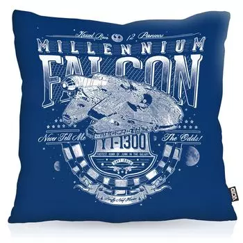 VOID Kossal Flight 12 Parsec Чехол на подушку Полиэстер Водонепроницаемый Racing Falcon Jump Millenium Falcon, Размер подушки: 80 x 80 см, Цвет подушки: Синий