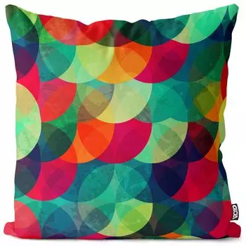 VOID Красочные круги Чехол на подушку Полиэстер Водонепроницаемая подушка для улицы и дома Размер: 60 x 60 см
