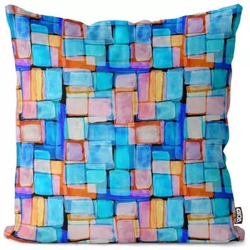 VOID Красочные квадраты Чехол на подушку Полиэстер Водонепроницаемая подушка для улицы и дома Размер: 80 x 80 см