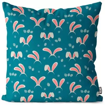 VOID Кроличьи уши Пасхальные яйца Пасхальный чехол для подушки Полиэстер Водонепроницаемая подушка для улицы и дома Размер: 80 x 80 см