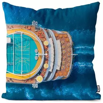 VOID Круизный корабль Праздничный чехол для подушки для путешествий Полиэстер Водонепроницаемая подушка для улицы и помещения Размер: 60 x 60 см