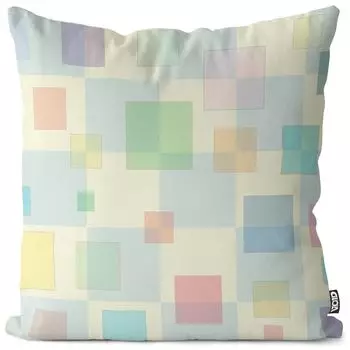 VOID квадраты, пастельные тона, чехол для подушки, чехол для подушки, полиэстер, водонепроницаемый, для улицы, для дома, размер подушки: 80 x 80 см