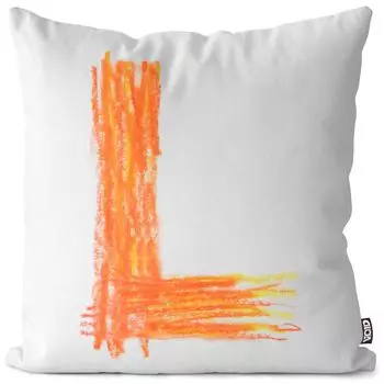 VOID L Буква Название Цветной чехол-карандаш Полиэстер Водонепроницаемая подушка для улицы и дома Размер: 60 x 60 см