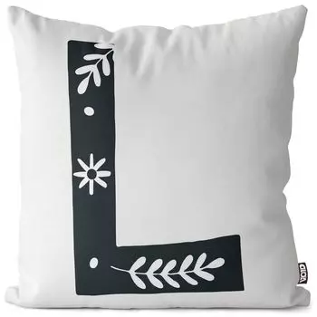VOID L буквы натуральный чехол для подушки чехол для подушки из полиэстера водонепроницаемый для улицы в помещении, размер подушки: 60 x 60 см