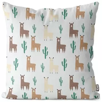 VOID Lama Южная Америка Чехол на подушку Полиэстер Водонепроницаемая подушка для улицы и дома Размер: 80 x 80 см