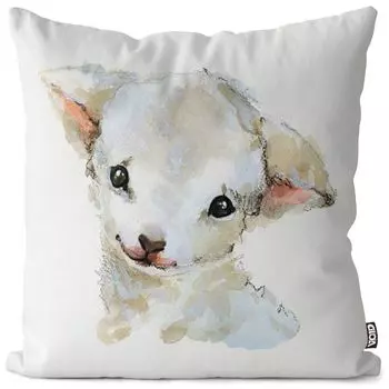 VOID Lamb Animals Детский чехол для подушки с животными из полиэстера Водонепроницаемая подушка для улицы и дома Размер: 80 x 80 см
