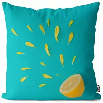 VOID Летний чехол для подушки с лимоном Полиэстер Водонепроницаемая подушка для улицы и дома Размер: 80 x 80 см