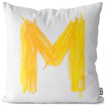 VOID M с буквенным названием, цветной карандаш, чехол для подушки, чехол для подушки, полиэстер, водонепроницаемый, для улицы, в помещении, размер подушки: 80 x 80 см