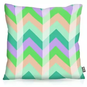 VOID Marve Зигзагообразный чехол для подушки Для улицы и дома Размер подушки: 80 x 80 см Цвет подушки: Зеленый