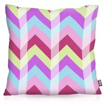 VOID Marve Зигзагообразный чехол для подушки Для улицы и дома Размер подушки: 60 x 60 см Цвет подушки: Розовый