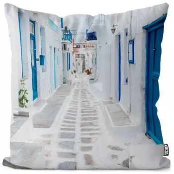 VOID Миконос Греция Остров Чехол на подушку Полиэстер Водонепроницаемая подушка для улицы и дома Размер: 60 x 60 см