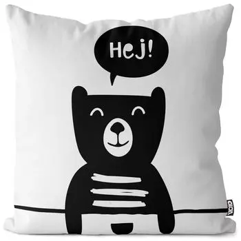VOID Милый медведь Детский мультяшный чехол для подушки Полиэстер Водонепроницаемая подушка для улицы и дома Размер: 60 x 60 см