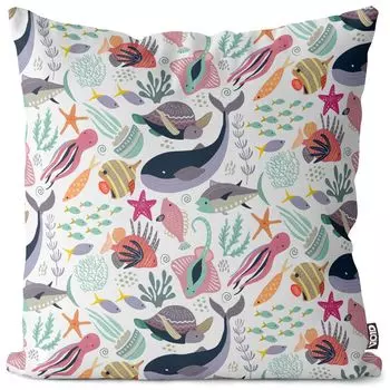 VOID Морские существа Рыба Детский чехол на подушку Полиэстер Водонепроницаемая подушка для улицы и дома Размер: 80 x 80 см