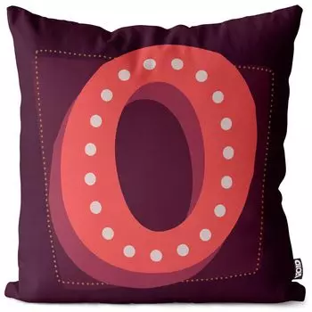 VOID O буквы винтажные инициалы чехол на подушку чехол на подушку из полиэстера водонепроницаемый для улицы и дома, размер подушки: 80 x 80 см