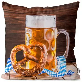 VOID Октоберфест Пиво Брезе Чехол на подушку Полиэстер Водонепроницаемая подушка для улицы и дома Размер: 80 x 80 см