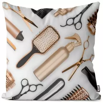 VOID Парикмахерская щетка Ножницы Декоративный чехол на подушку Полиэстер Водонепроницаемая подушка для улицы и дома Размер: 80 x 80 см