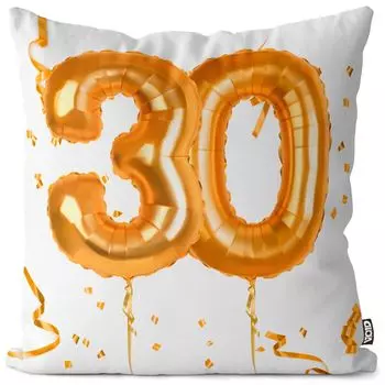 VOID Party Balloons Celebrations 30 Чехол на подушку Полиэстер Водонепроницаемая подушка для улицы и дома Размер: 60 x 60 см