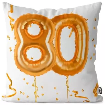 VOID Party Balloons Celebrations 80 Чехол на подушку Полиэстер Водонепроницаемая подушка для улицы и дома Размер: 60 x 60 см